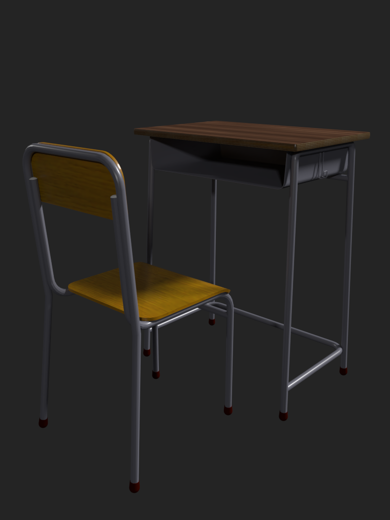 Student_chair_and_desk.blend preview image 3